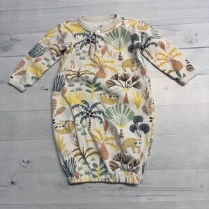 Apple Park organic baby sloth print sleeper gown 3-6‎ months